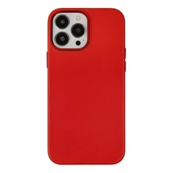 Newface Apple iPhone 13 Pro Max Kılıf Asya Deri Silikon - Kırmızı