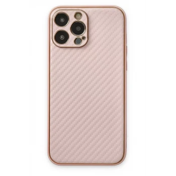 Newface Apple iPhone 13 Pro Max Kılıf Coco Karbon Silikon - Pembe
