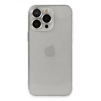 Newface Apple iPhone 13 Pro Max Kılıf Luko Lens Silikon - Gümüş