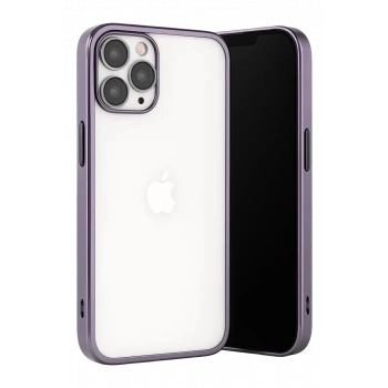 Newface Apple iPhone 13 Pro Max Kılıf Razer Lensli Silikon - Mor