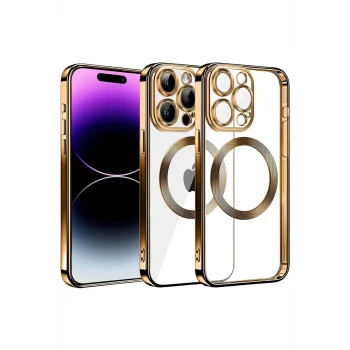 Newface Apple iPhone 13 Pro Max Kılıf Slot Silikon - Gold