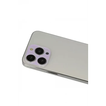 Newface Apple iPhone 13 Pro Max Rainbow Kamera Lens Koruma Cam - Mor