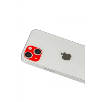 Newface Apple iPhone 13 Rainbow Kamera Lens Koruma Cam - Kırmızı