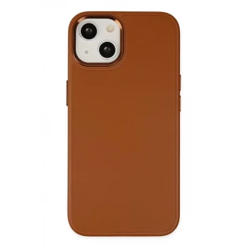 Newface Apple iPhone 14 Plus Kılıf Asya Deri Silikon - Kahverengi