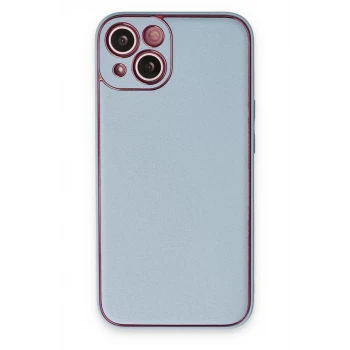 Newface Apple iPhone 14 Plus Kılıf Coco Deri Silikon Kapak - Sky Blue