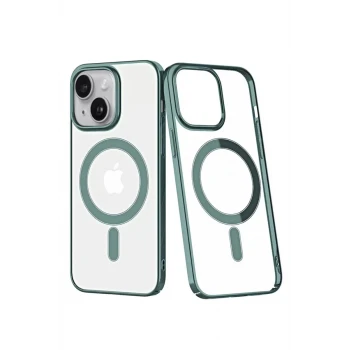 Newface Apple iPhone 14 Plus Kılıf Element Magneticsafe Sert Kapak - Köknar Yeşili