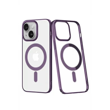 Newface Apple iPhone 14 Plus Kılıf Element Magneticsafe Sert Kapak - Mor