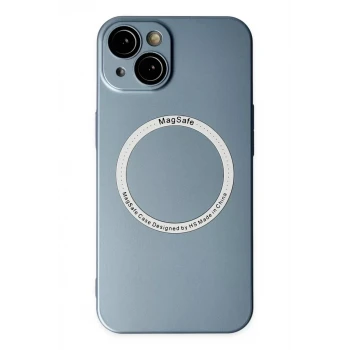 Newface Apple iPhone 14 Plus Kılıf Jack Magneticsafe Lens Silikon - Sierra Blue