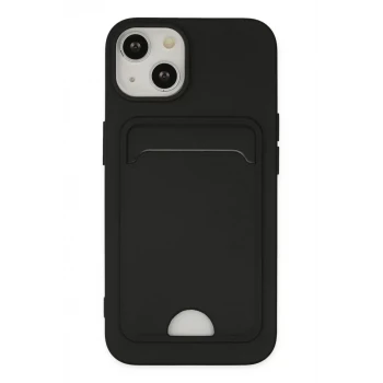 Newface Apple iPhone 14 Plus Kılıf Kelvin Kartvizitli Silikon - Siyah