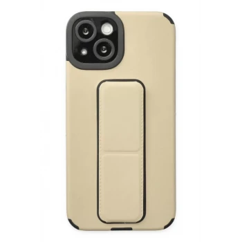 Newface Apple iPhone 14 Plus Kılıf Mega Standlı Silikon - Gold