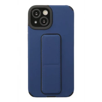 Newface Apple iPhone 14 Plus Kılıf Mega Standlı Silikon - Mavi