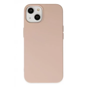 Newface Apple iPhone 14 Plus Kılıf Nano içi Kadife Silikon - Pudra