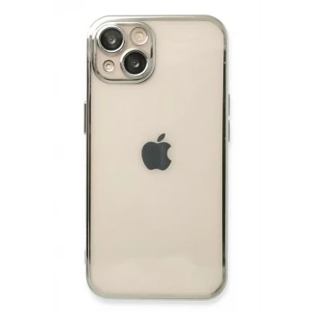 Newface Apple iPhone 14 Plus Kılıf Razer Lensli Silikon - Gümüş