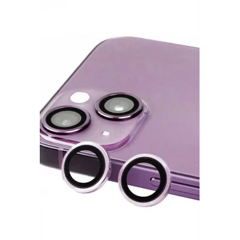 Newface Apple iPhone 14 Plus Raze Metal Kamera Lens - Mor