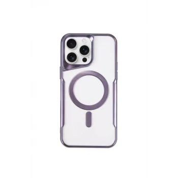 Newface Apple iPhone 14 Pro Kılıf Boyi Magsafe Silikon Kapak - Derin Mor