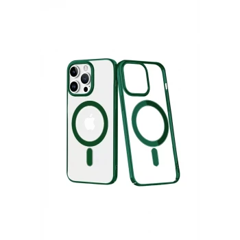 Newface Apple iPhone 14 Pro Kılıf Element Magneticsafe Sert Kapak - Köknar Yeşili