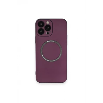 Newface Apple iPhone 14 Pro Kılıf Jack Magneticsafe Lens Silikon - Mürdüm