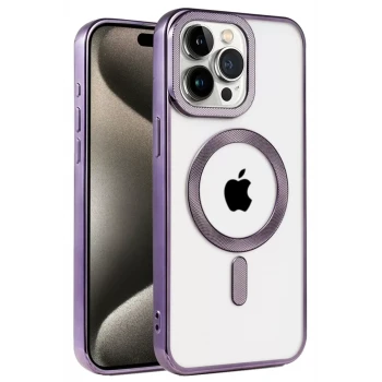 Newface Apple iPhone 14 Pro Kılıf Kronos Magsafe Kapak - Derin Mor
