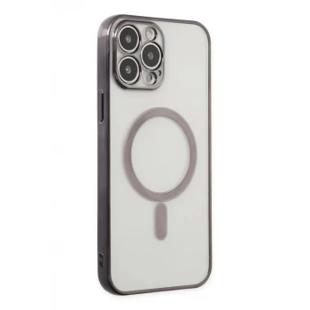Newface Apple iPhone 14 Pro Kılıf Magneticsafe Lazer Silikon - Siyah