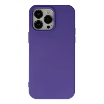 Newface Apple iPhone 14 Pro Kılıf Nano içi Kadife Silikon - Mor