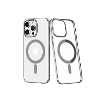 Newface Apple iPhone 14 Pro Max Kılıf Element Magneticsafe Sert Kapak - Gümüş