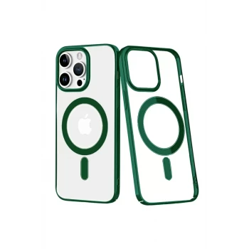 Newface Apple iPhone 14 Pro Max Kılıf Element Magneticsafe Sert Kapak - Köknar Yeşili