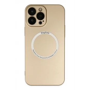 Newface Apple iPhone 14 Pro Max Kılıf Jack Magneticsafe Lens Silikon - Gold