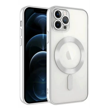 Newface Apple iPhone 14 Pro Max Kılıf Kross Magneticsafe Kapak - Gümüş