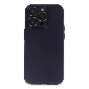 Newface Apple iPhone 14 Pro Max Kılıf Luko Lens Silikon - Derin Mor