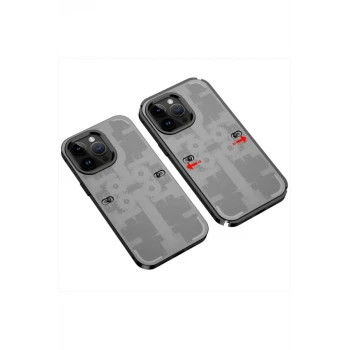 Newface Apple iPhone 14 Pro Max Kılıf Mekanik Bumper Kapak - Siyah