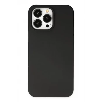 Newface Apple iPhone 14 Pro Max Kılıf Nano içi Kadife Silikon - Siyah