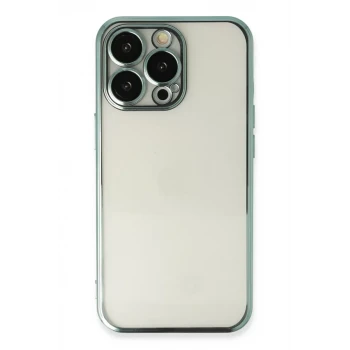 Newface Apple iPhone 14 Pro Max Kılıf Razer Lensli Silikon - Yeşil