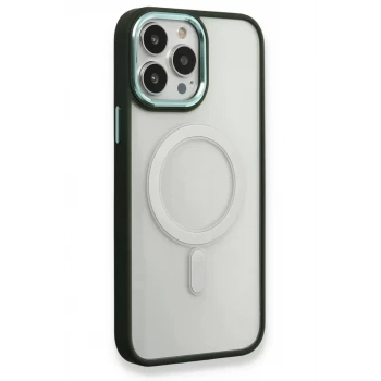 Newface Apple iPhone 14 Pro Max Kılıf Room Magneticsafe Silikon - Köknar Yeşili