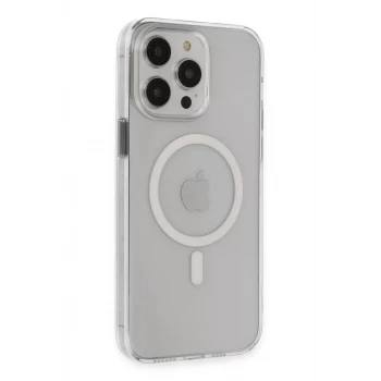 Newface Apple iPhone 14 Pro Max Kılıf Tron Şeffaf Magsafe Kapak - Şeffaf