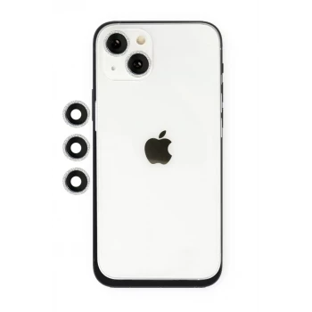 Newface Apple iPhone 14 Shine Kamera Lens - Gümüş