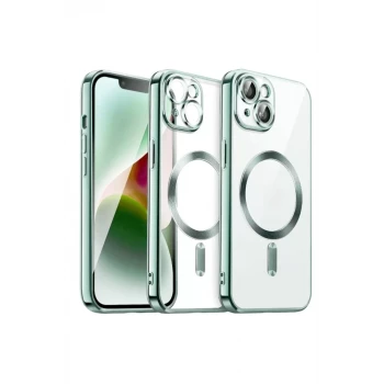 Newface Apple iPhone 15 Kılıf Kross Magneticsafe Kapak - Açık Yeşil
