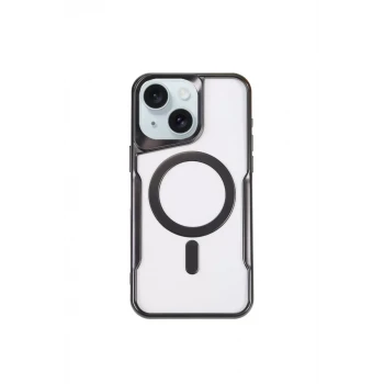 Newface Apple iPhone 15 Plus Kılıf Boyi Magsafe Silikon Kapak - Siyah
