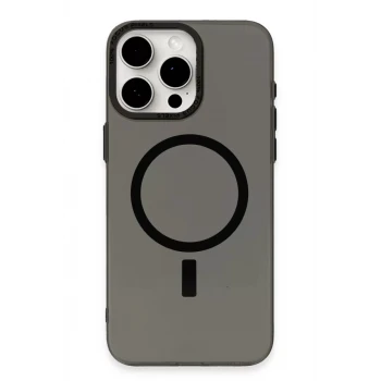 Newface Apple iPhone 15 Pro Kılıf Anka PC Magneticsafe Sert Metal Kapak - Siyah