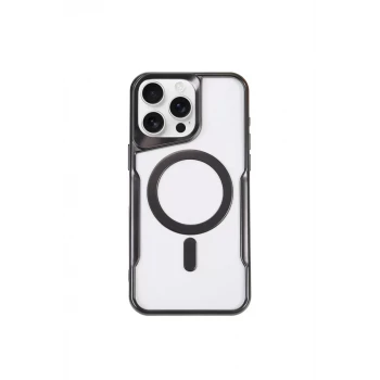 Newface Apple iPhone 15 Pro Kılıf Boyi Magsafe Silikon Kapak - Siyah