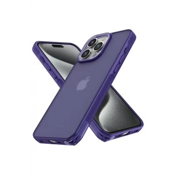 Newface Apple iPhone 15 Pro Kılıf Elegant Kapak - Derin Mor
