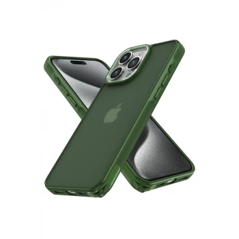 Newface Apple iPhone 15 Pro Kılıf Elegant Kapak - Yeşil