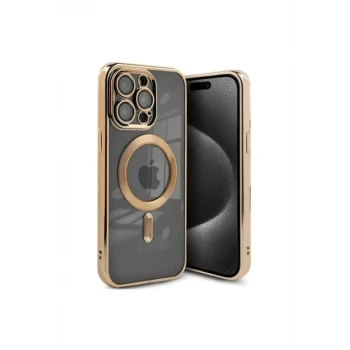 Newface Apple iPhone 15 Pro Kılıf Kross Magneticsafe Kapak - Gold
