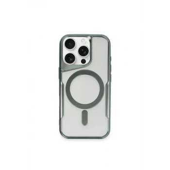 Newface Apple iPhone 15 Pro Max Kılıf Boyi Magsafe Silikon Kapak - Yeşil