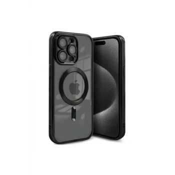 Newface Apple iPhone 15 Pro Max Kılıf Kross Magneticsafe Kapak - Siyah