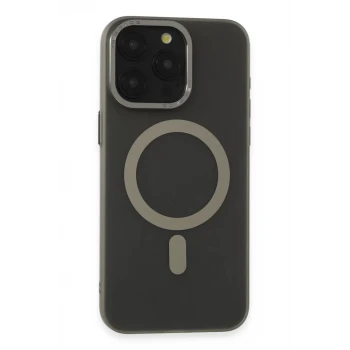 Newface Apple iPhone 15 Pro Max Kılıf Lodos Magneticsafe Mat Kapak - Titan Gri