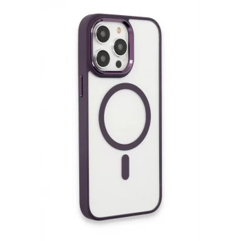 Newface Apple iPhone 15 Pro Max Kılıf Room Magneticsafe Silikon - Derin Mor