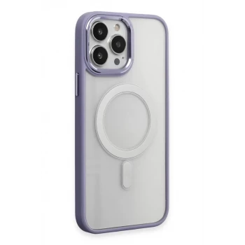 Newface Apple iPhone 15 Pro Max Kılıf Room Magneticsafe Silikon - Lila