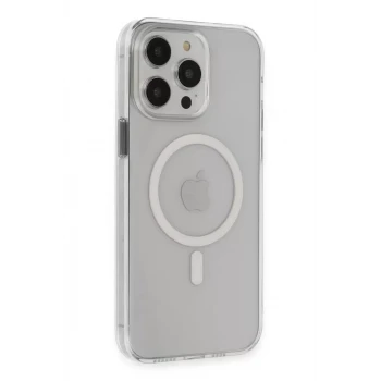 Newface Apple iPhone 15 Pro Max Kılıf Tron Şeffaf Magsafe Kapak - Şeffaf
