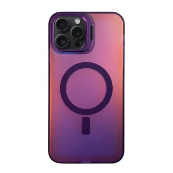 Newface Apple iPhone 15 Pro Primera Magsafe Standlı Kapak - Derin Mor
