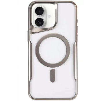 Newface Apple iPhone 16 Kılıf Boyi Magsafe Silikon Kapak - Gümüş